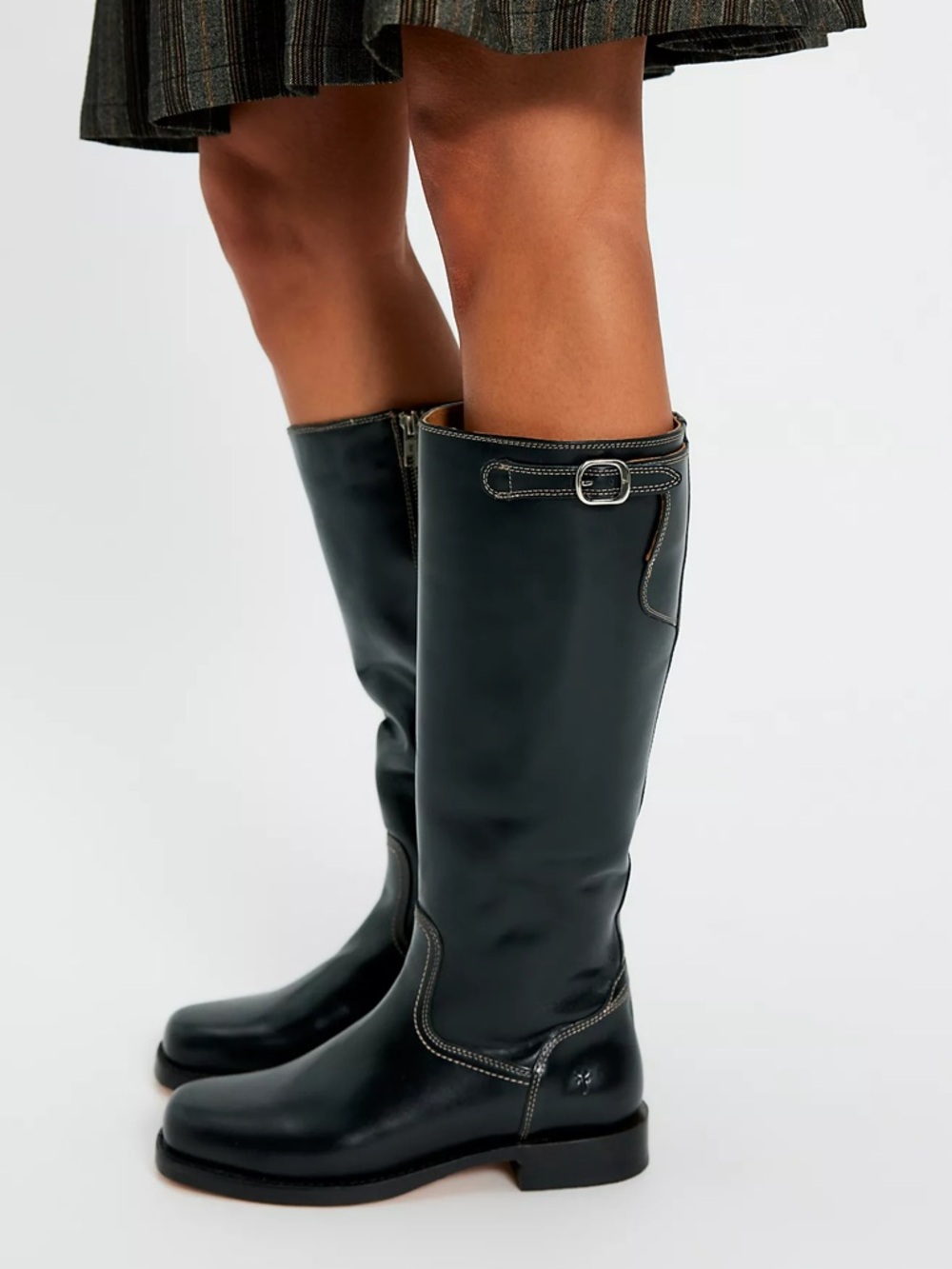 Frye Campus Low Heel Tall Riding Boots black